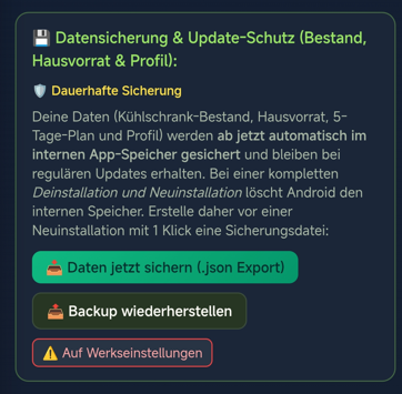 ResteHeld Datensicherung und Update-Schutz Screenshot